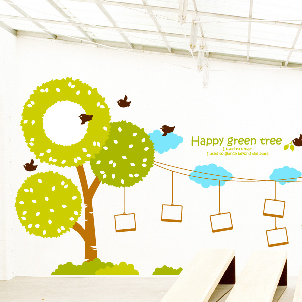그래픽스티커 (GSN-066) 행복을 주는 그린나무 Ver.02