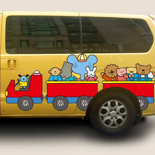 아이방 놀이방 어린이집 버스 차량썬팅_엘리 봄날의 기차여행 (MCS-004)