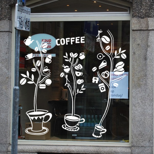그래픽스티커 cj145-커피잔나무2(대형)