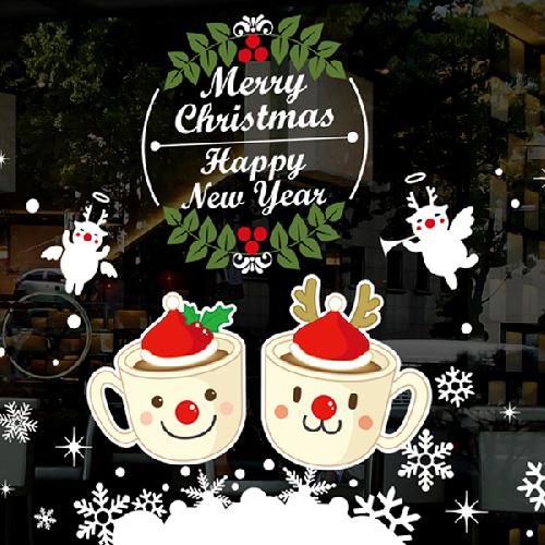 크리스마스스티커 (CHW-119) Christmas with coffee(대형)
