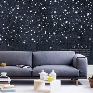 뮤럴벽지 디자인벽지 (GW12170) 밤하늘의 별 /인테리어벽지/아트벽지/별자리/천체/우주/아이방/카페