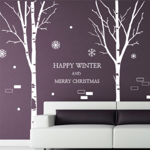 그래픽스티커 cj641-행복한겨울나무 /크리스마스스티커