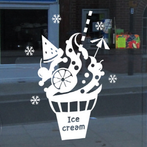 cj870-시원한아이스크림 /그래픽스티커/여름/과일/매장