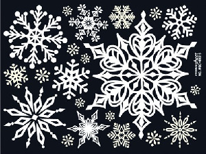 크리스마스 스티커(PSC-61015) 스노우플라워-L1/ 눈꽃스티커/야광눈꽃/크리스마스스티커
