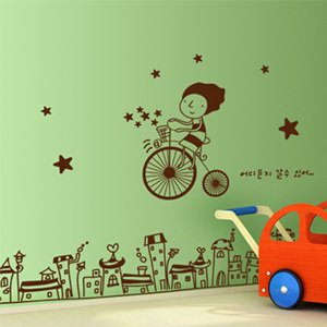 그래픽스티커 ik140-마법의 자전거