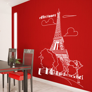 그래픽스티커 ip092-에펠탑이보이는파리의공원거리