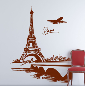 그래픽스티커 ph013-에펠탑과 세느강 (대형)